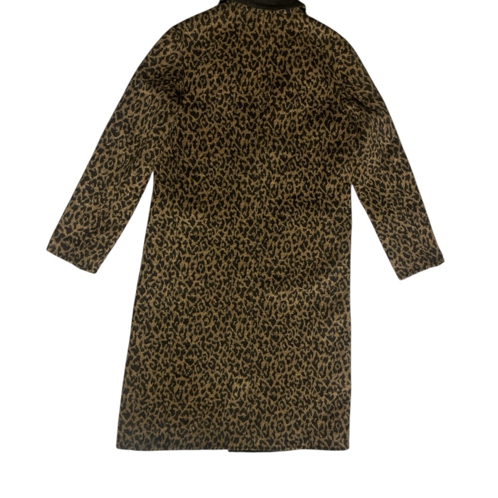 Topshop Women's Leopard Print Long Coat - Brown/Black - Picture 2 of 9